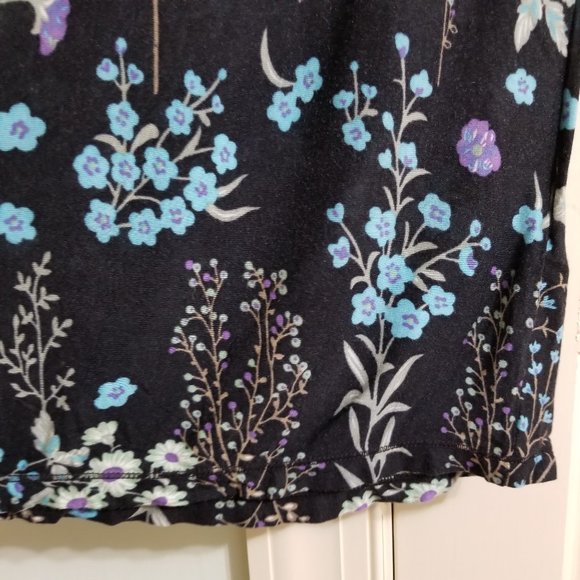 Free People dress Small floral print v-neck peasant boho slub knit - Picture 7 of 11